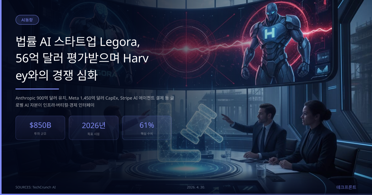 법률 AI 스타트업 Legora, 56억 달러 평가받으며 Harvey와의 경쟁 심화 — AI동향 | 테크프론트