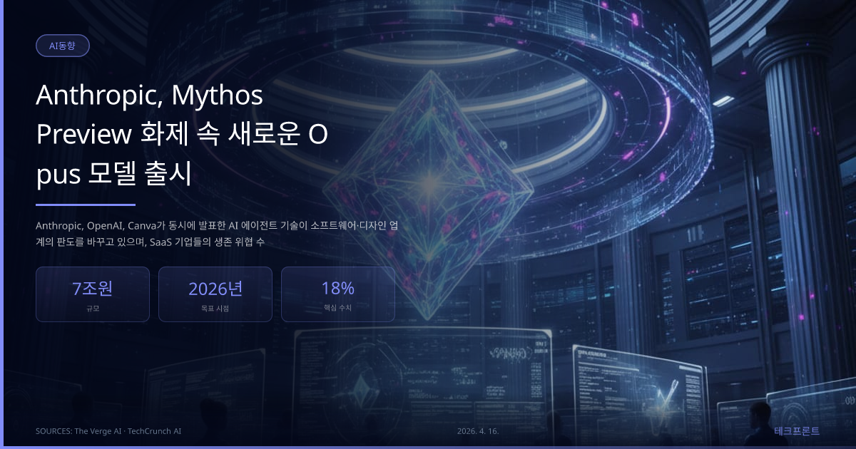 Anthropic, Mythos Preview 화제 속 새로운 Opus 모델 출시 — AI동향 | 테크프론트