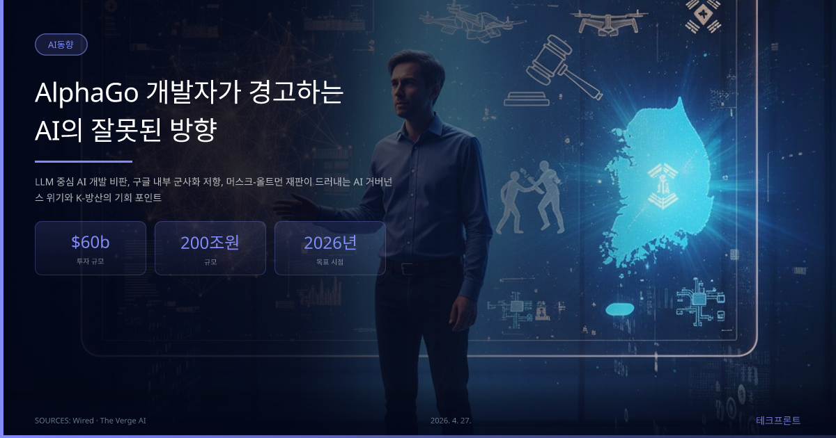 AlphaGo 개발자가 경고하는 AI의 잘못된 방향 — AI동향 | 테크프론트
