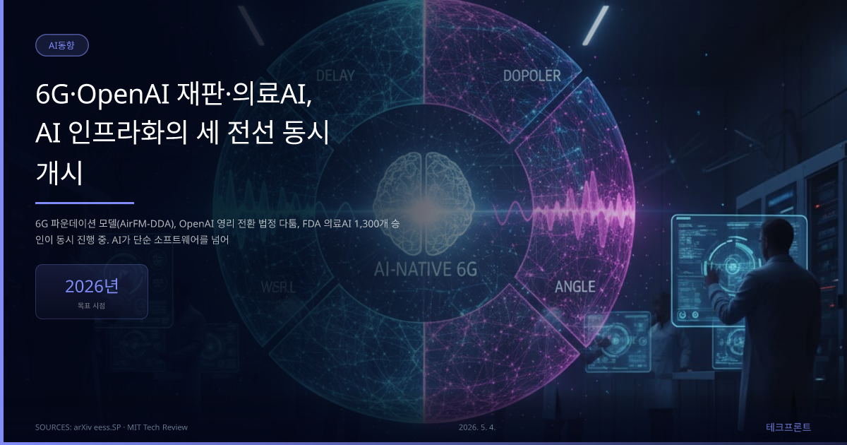 6G·OpenAI 재판·의료AI, AI 인프라화의 세 전선 동시 개시 — AI동향 | 테크프론트