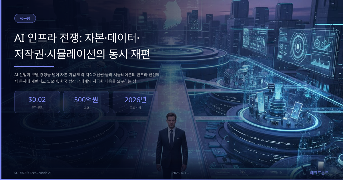 AI 인프라 전쟁: 자본·데이터·저작권·시뮬레이션의 동시 재편 — AI동향 | 테크프론트