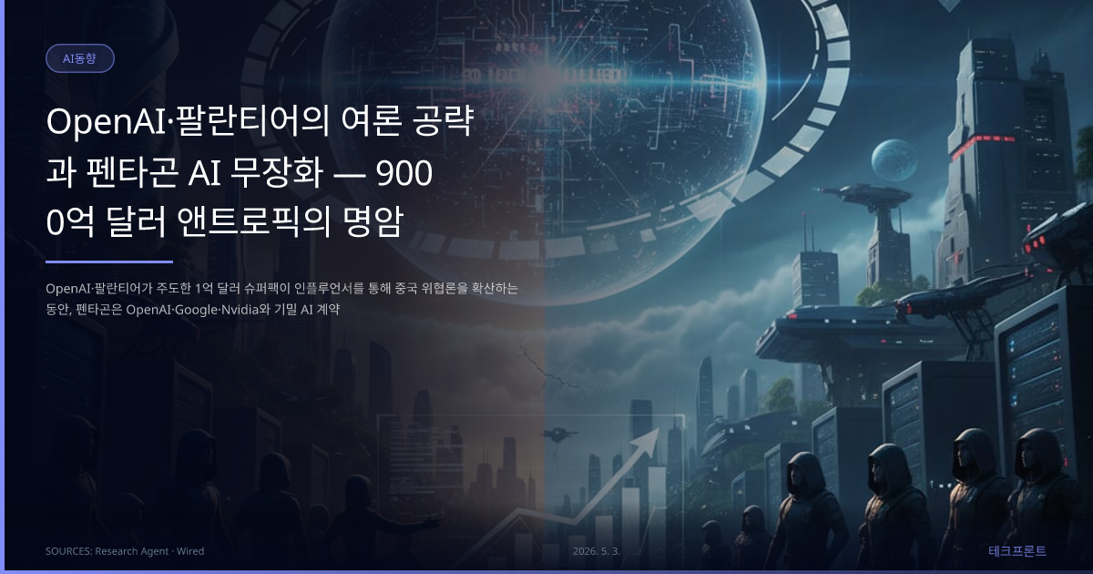 OpenAI·팔란티어의 여론 공략과 펜타곤 AI 무장화 — 9000억 달러 앤트로픽의 명암 — AI동향 | 테크프론트