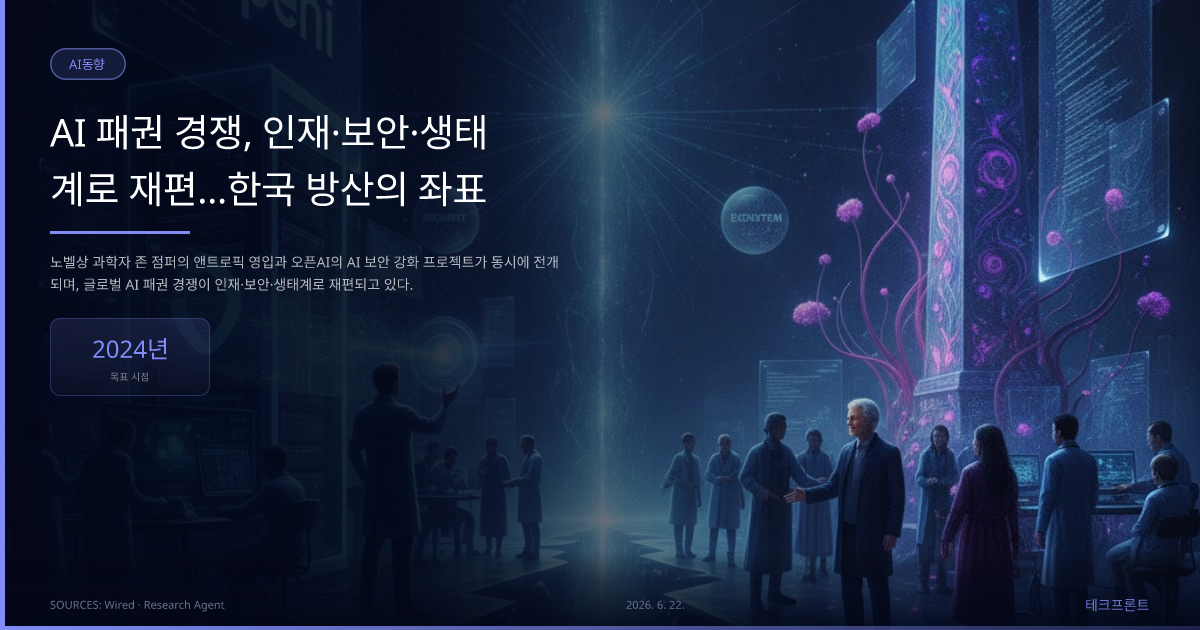 AI 패권 경쟁, 인재·보안·생태계로 재편…한국 방산의 좌표 — AI동향 | 테크프론트