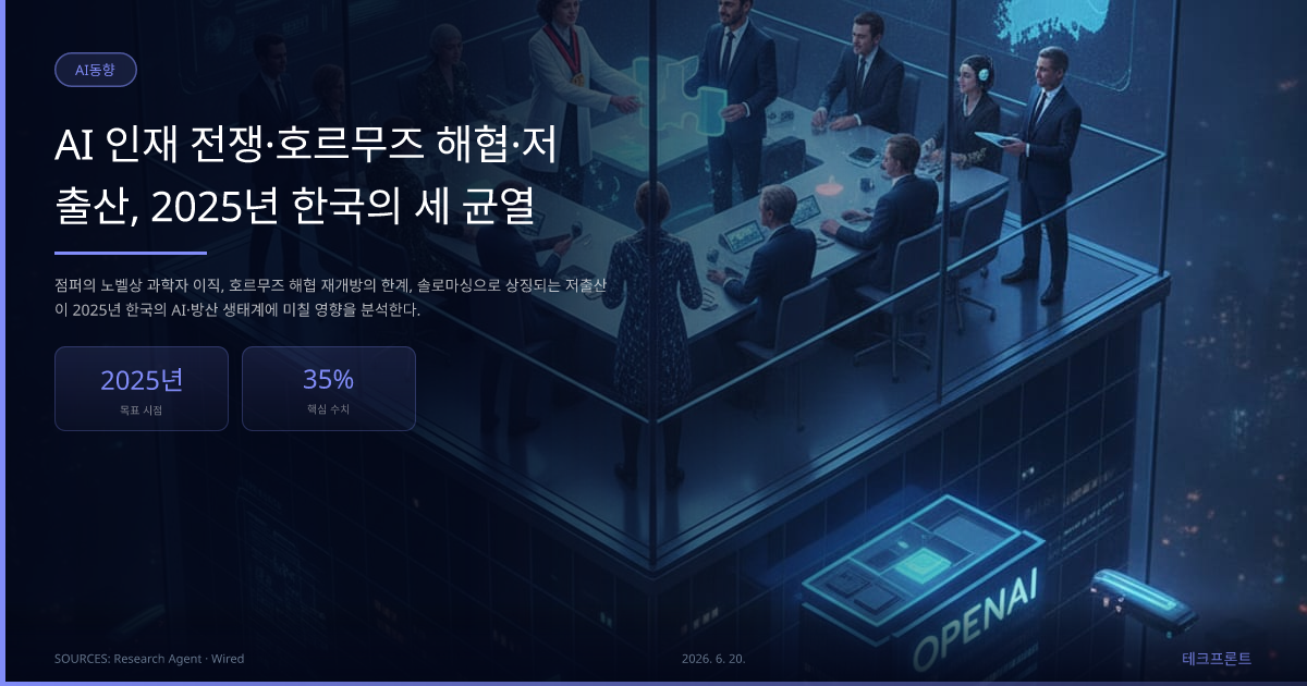 AI 인재 전쟁·호르무즈 해협·저출산, 2025년 한국의 세 균열 — AI동향 | 테크프론트