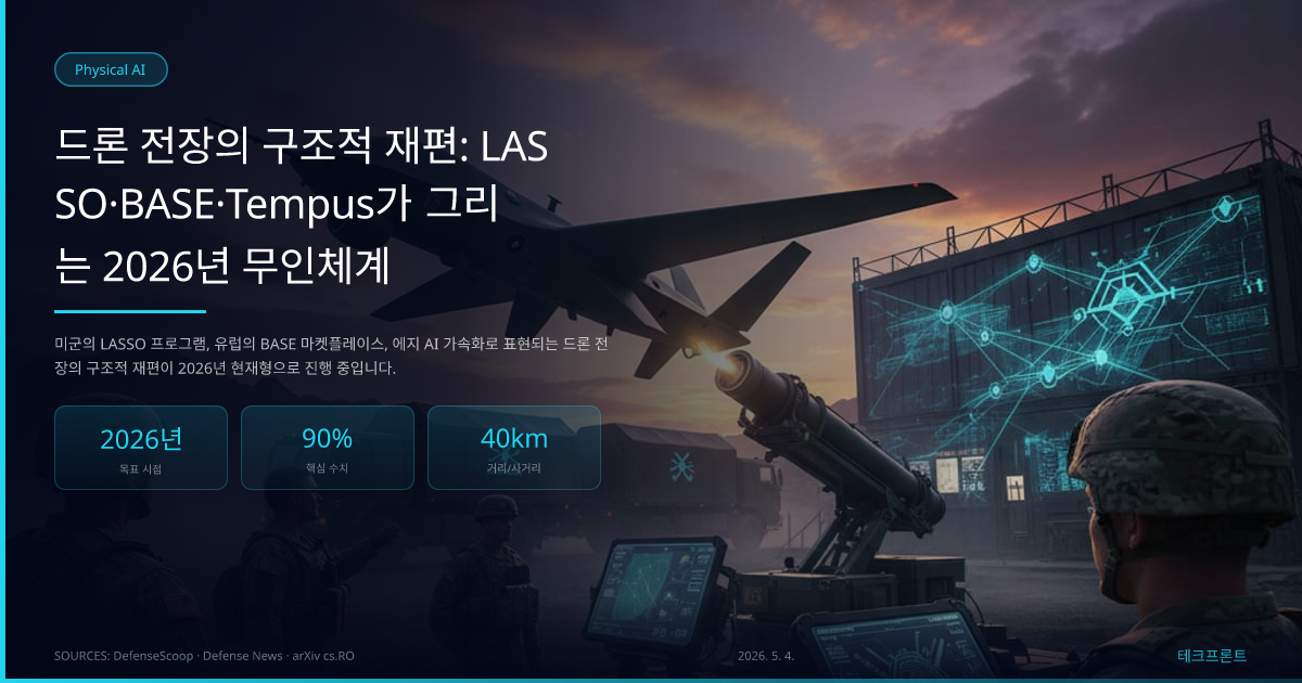 드론 전장의 구조적 재편: LASSO·BASE·Tempus가 그리는 2026년 무인체계 — Physical AI | 테크프론트