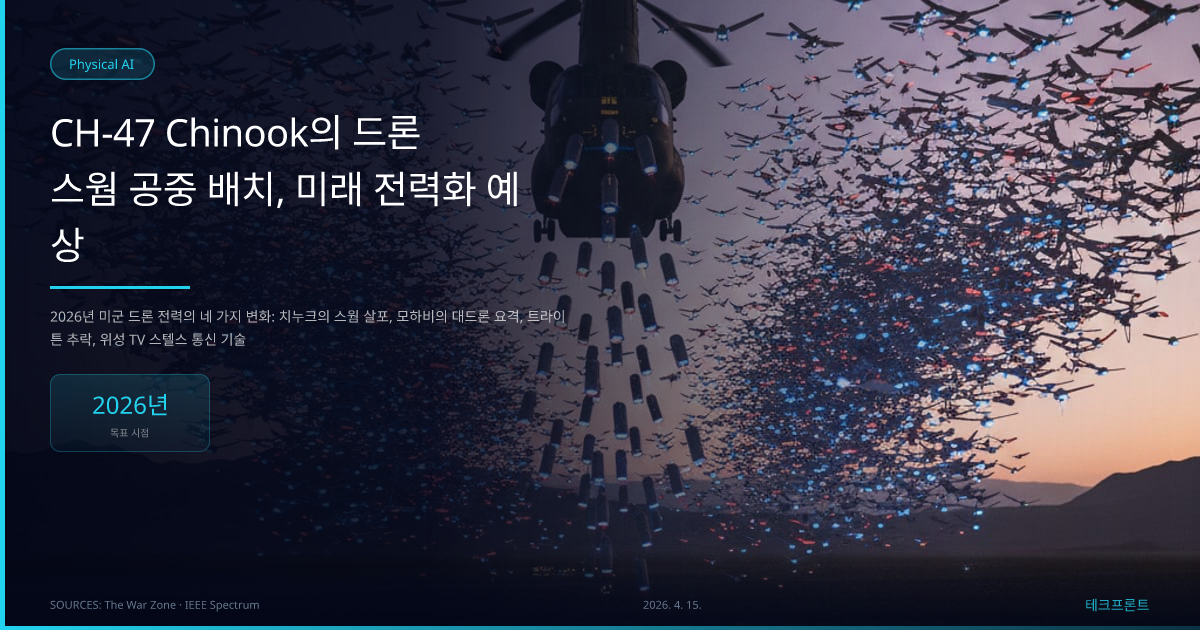 CH-47 Chinook의 드론 스웜 공중 배치, 미래 전력화 예상 — Physical AI | 테크프론트