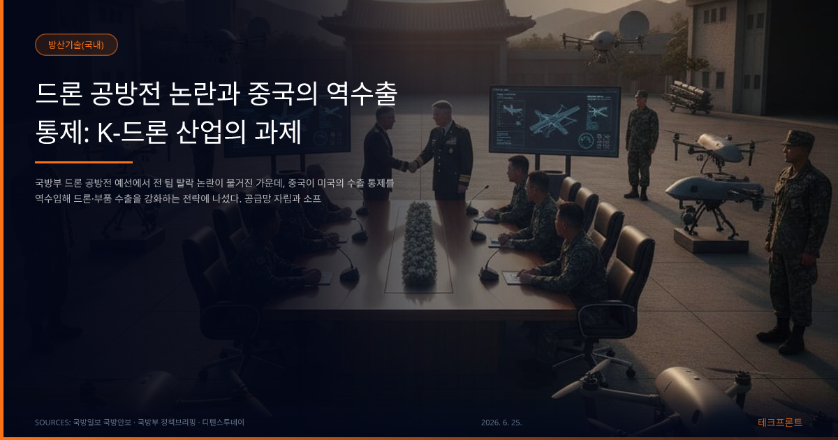 드론 공방전 논란과 중국의 역수출 통제: K-드론 산업의 과제 — 방산기술(국내) | 테크프론트