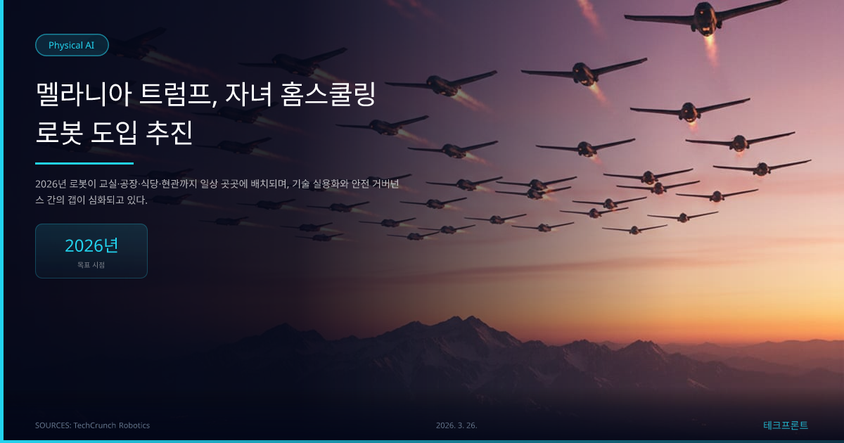 멜라니아 트럼프, 자녀 홈스쿨링 로봇 도입 추진 — Physical AI | 테크프론트