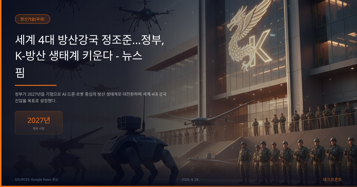 세계 4대 방산강국 정조준…정부, K-방산 생태계 키운다 - 뉴스핌 — 방산기술(국내) | 테크프론트