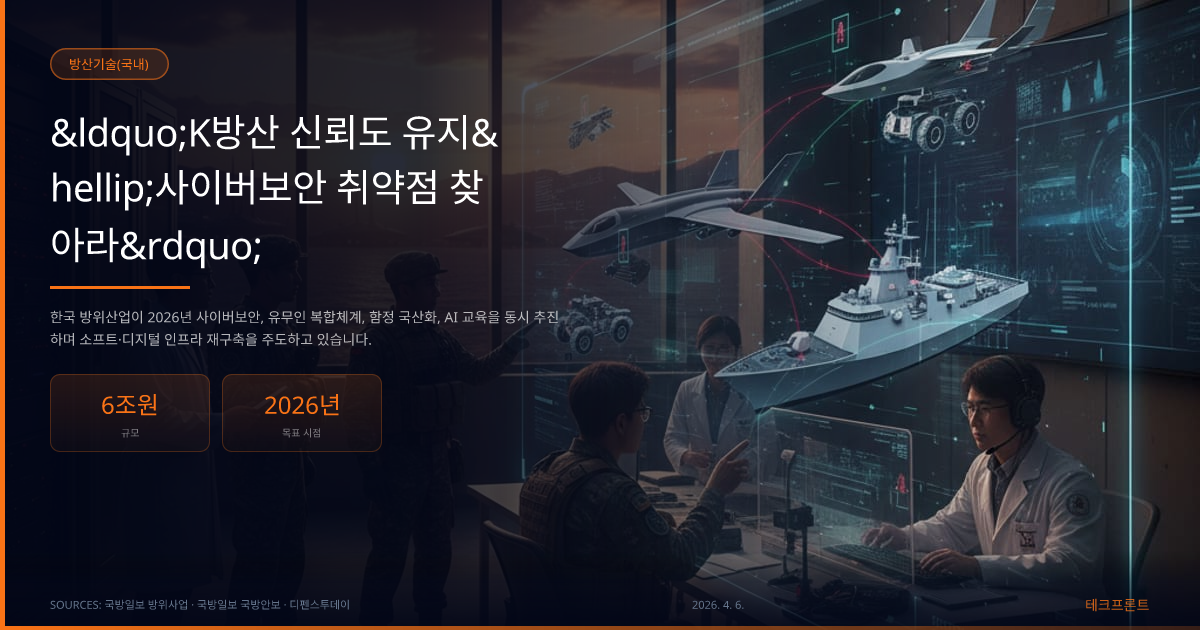 &ldquo;K방산 신뢰도 유지&hellip;사이버보안 취약점 찾아라&rdquo; — 방산기술(국내) | 테크프론트