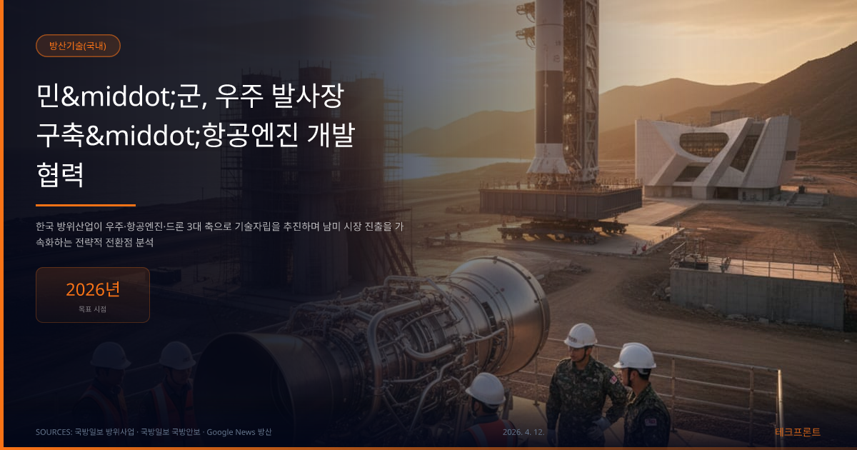 민&middot;군, 우주 발사장 구축&middot;항공엔진 개발 협력 — 방산기술(국내) | 테크프론트