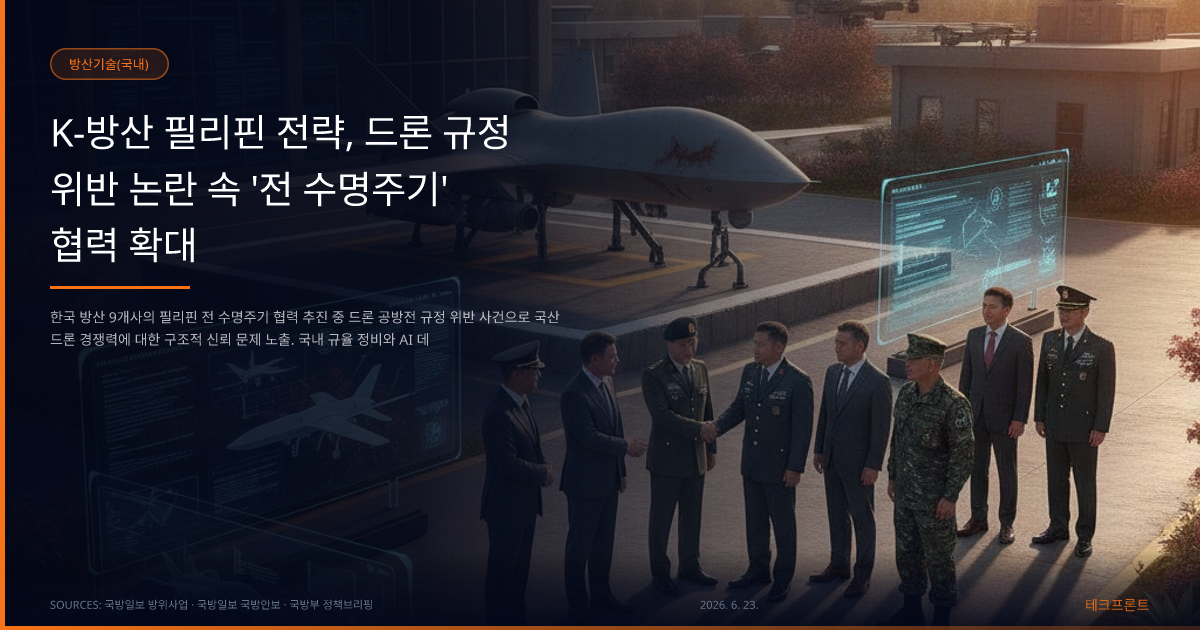 K-방산 필리핀 전략, 드론 규정 위반 논란 속 '전 수명주기' 협력 확대 — 방산기술(국내) | 테크프론트