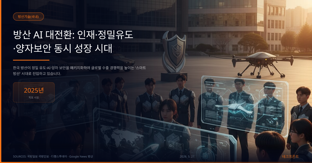 방산 AI 대전환: 인재·정밀유도·양자보안 동시 성장 시대 — 방산기술(국내) | 테크프론트