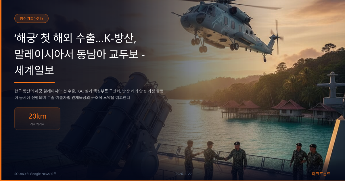 ‘해궁’ 첫 해외 수출…K-방산, 말레이시아서 동남아 교두보 - 세계일보 — 방산기술(국내) | 테크프론트