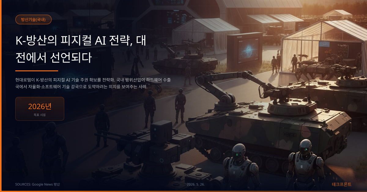 K-방산의 피지컬 AI 전략, 대전에서 선언되다 — 방산기술(국내) | 테크프론트