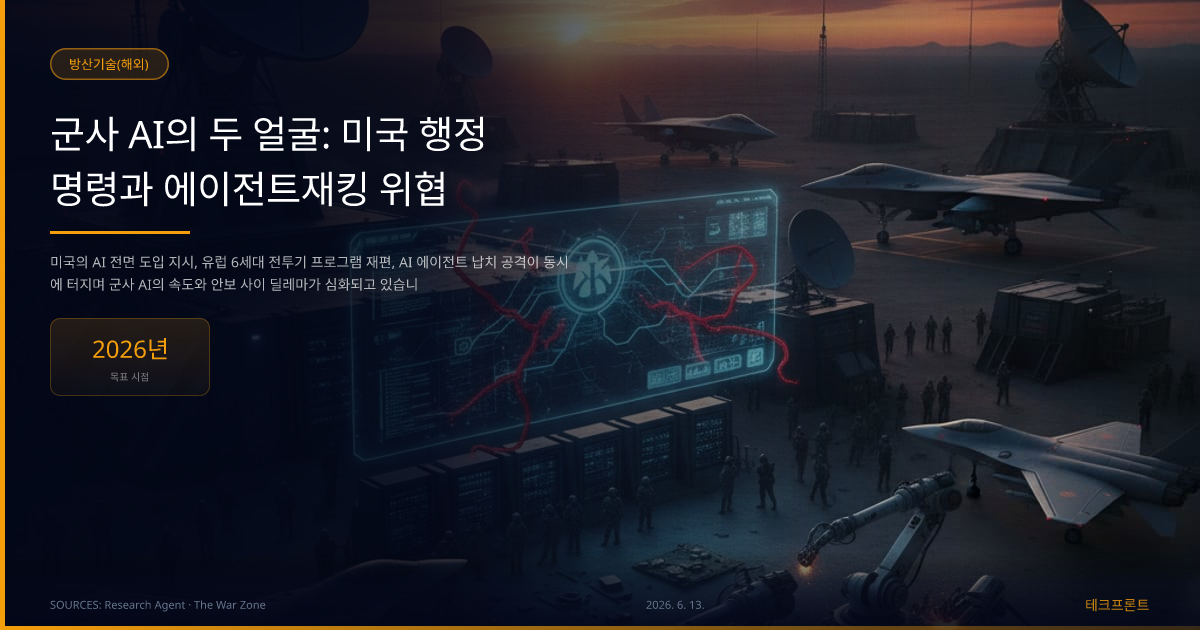 군사 AI의 두 얼굴: 미국 행정명령과 에이전트재킹 위협 — 방산기술(해외) | 테크프론트