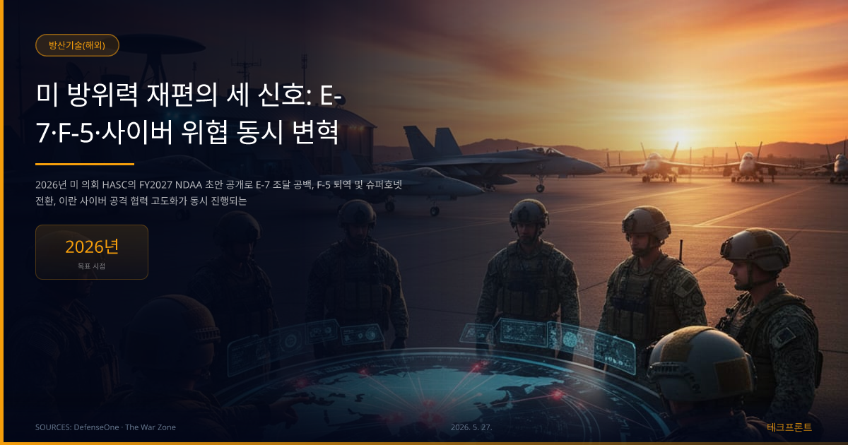 미 방위력 재편의 세 신호: E-7·F-5·사이버 위협 동시 변혁 — 방산기술(해외) | 테크프론트