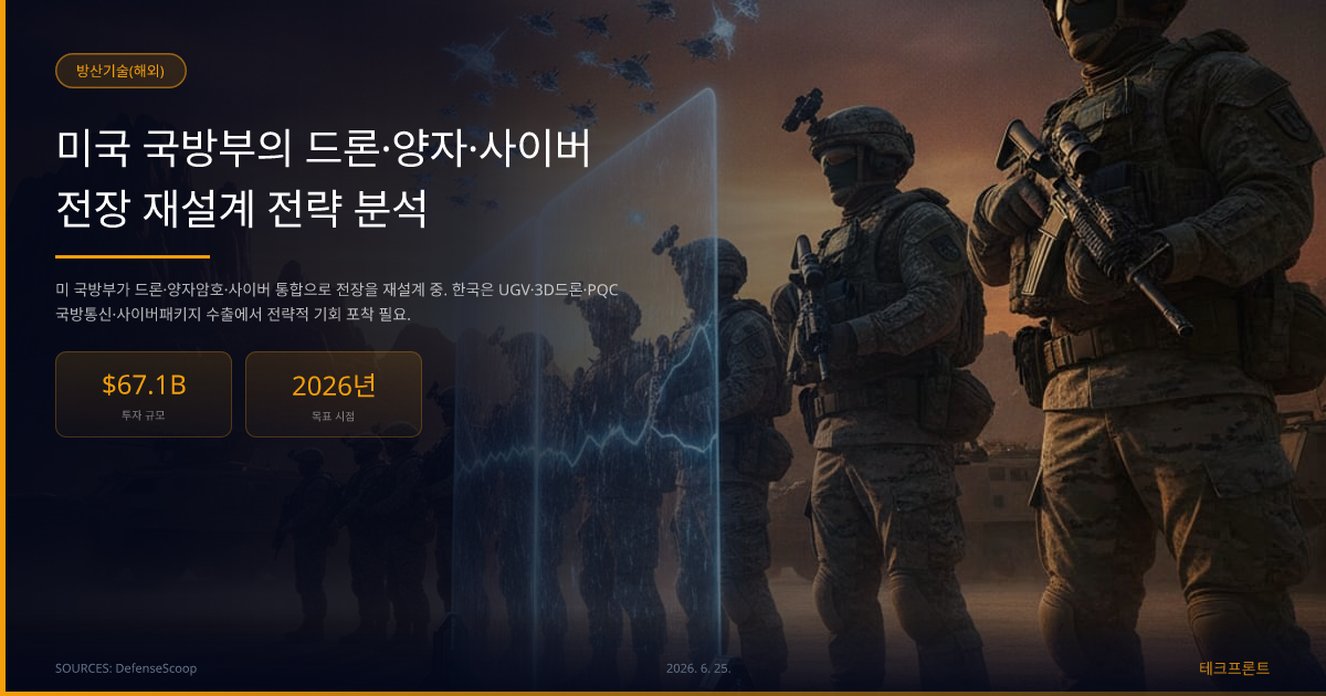 미국 국방부의 드론·양자·사이버 전장 재설계 전략 분석 — 방산기술(해외) | 테크프론트