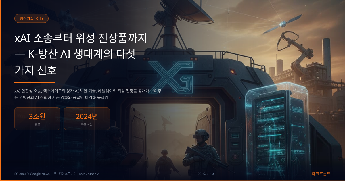 xAI 소송부터 위성 전장품까지 — K-방산 AI 생태계의 다섯 가지 신호 — 방산기술(국내) | 테크프론트